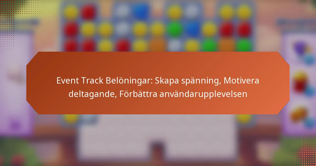 Event Track Belöningar: Skapa spänning, Motivera deltagande, Förbättra användarupplevelsen
