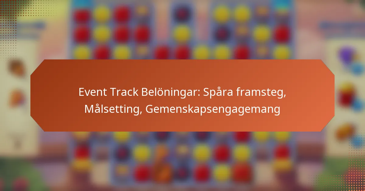 Event Track Belöningar: Spåra framsteg, Målsetting, Gemenskapsengagemang