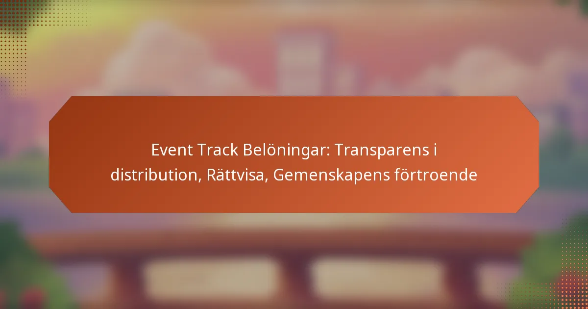 Event Track Belöningar: Transparens i distribution, Rättvisa, Gemenskapens förtroende