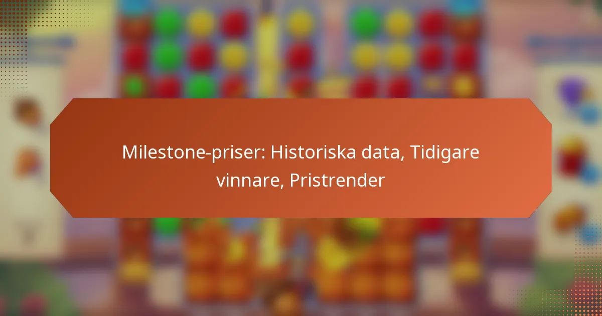 Milestone-priser: Historiska data, Tidigare vinnare, Pristrender