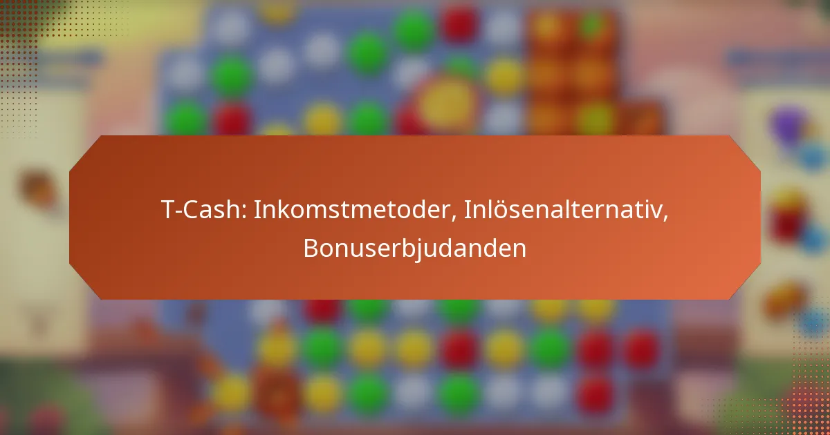 T-Cash: Inkomstmetoder, Inlösenalternativ, Bonuserbjudanden