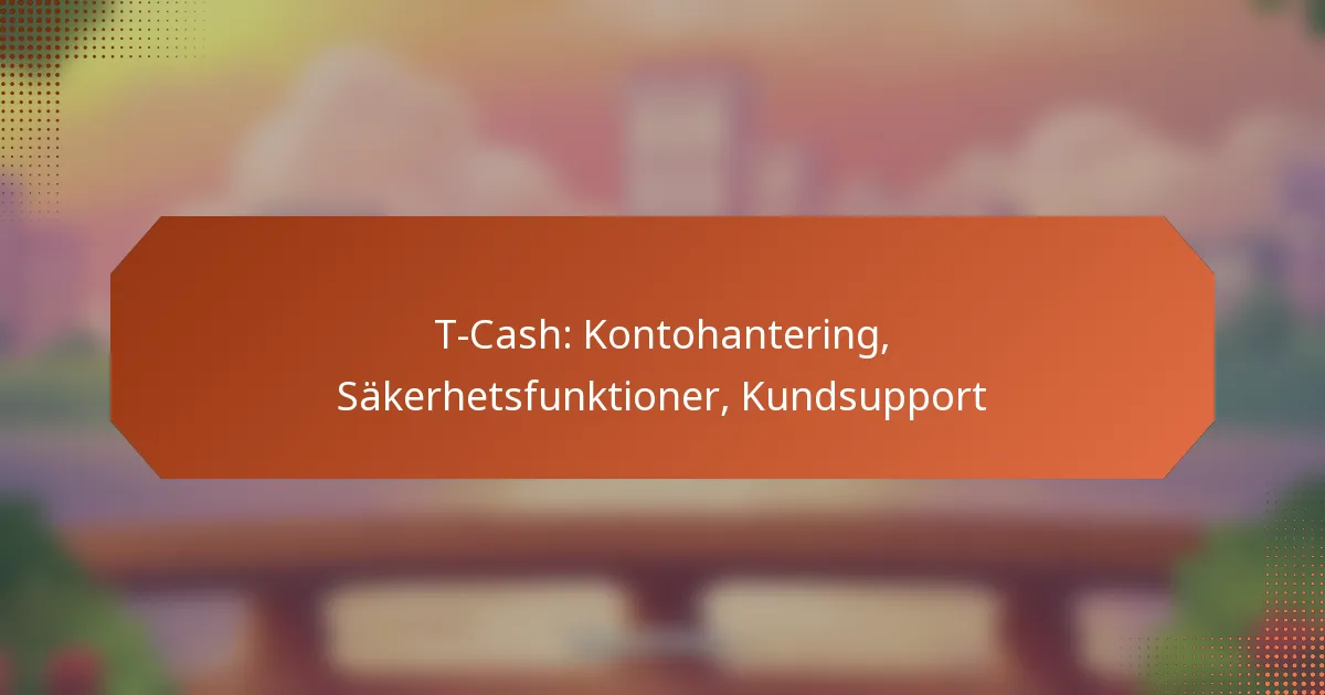 T-Cash: Kontohantering, Säkerhetsfunktioner, Kundsupport