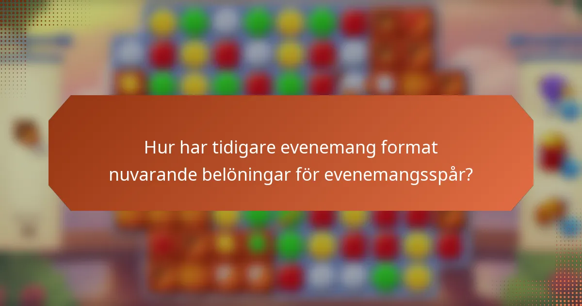 Hur har tidigare evenemang format nuvarande belöningar för evenemangsspår?