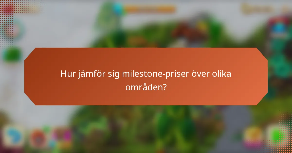Hur jämför sig milestone-priser över olika områden?