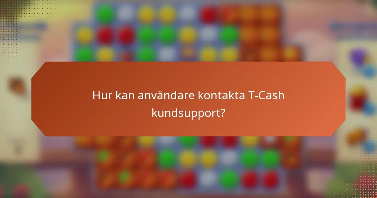 Hur kan användare kontakta T-Cash kundsupport?