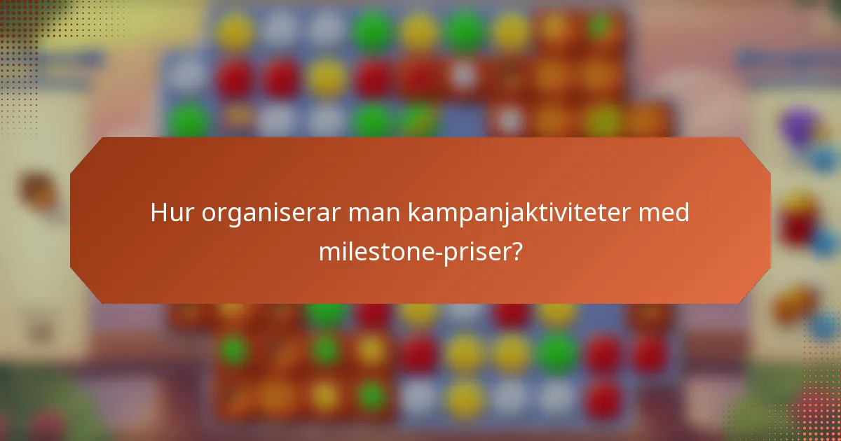 Hur organiserar man kampanjaktiviteter med milestone-priser?