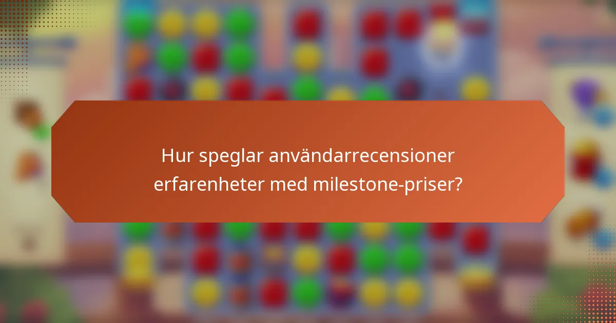 Hur speglar användarrecensioner erfarenheter med milestone-priser?
