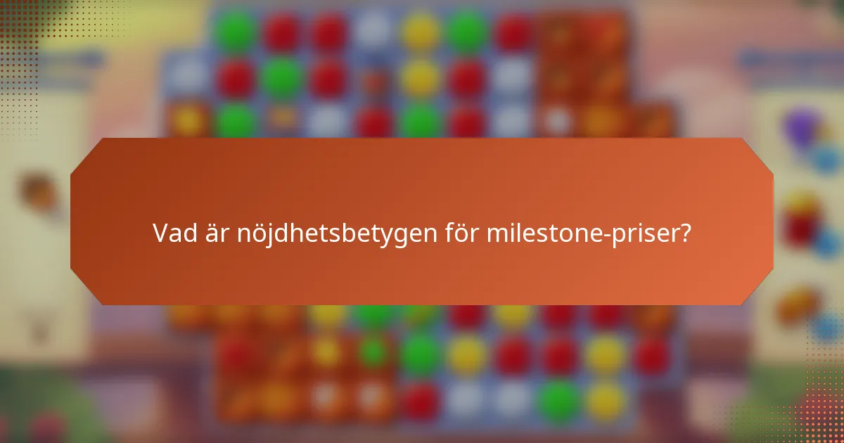 Vad är nöjdhetsbetygen för milestone-priser?