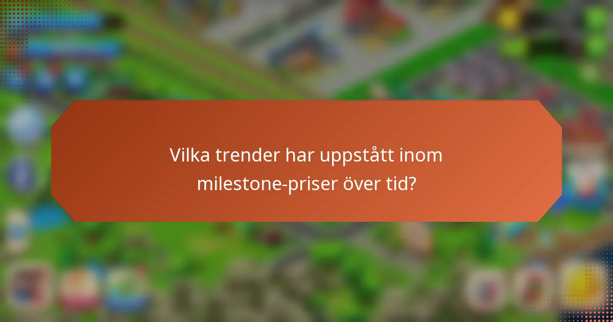 Vilka trender har uppstått inom milestone-priser över tid?